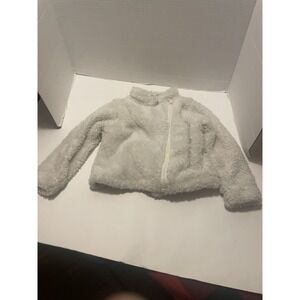 Just Lizzie White Faux Fur Jacket, Size 4T